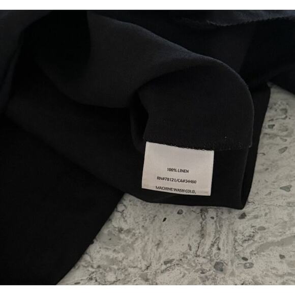 Eileen Fisher 100% Linen Jacket Blouse Top Black Size Medium Petite Woven - Picture 8 of 10